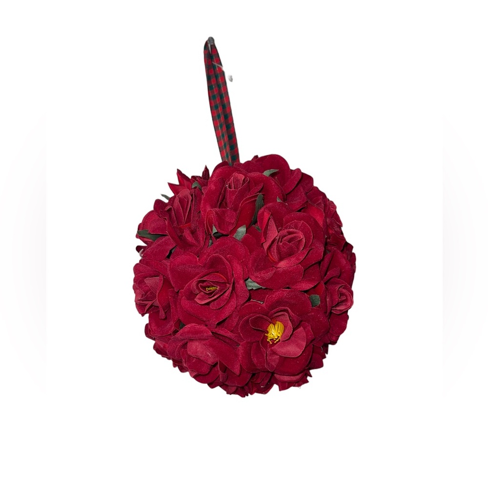 Hanging Floral Rosebuds Ball Pom Pom Kissing Ball